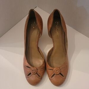 Anthropologie Nicoise Miss Albright Rose Cut Wedges Dusty Rose 9